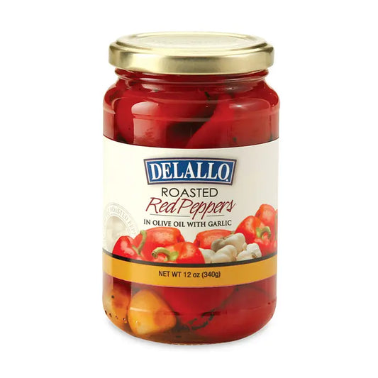 DeLallo Roasted Red Peppers in Olive Oil with Garlic